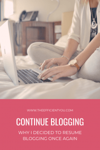 Continue Blogging