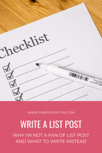 Write a list post
