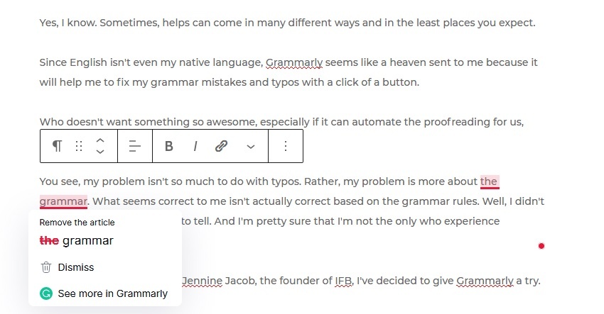 Grammarly Free Version Screenshot 1