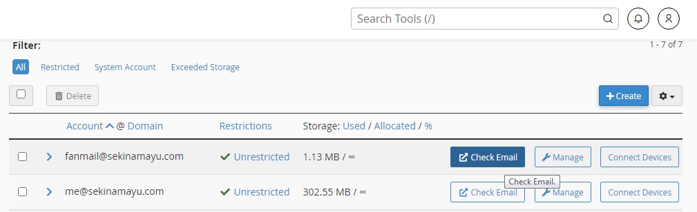 Setrahost Checking Email