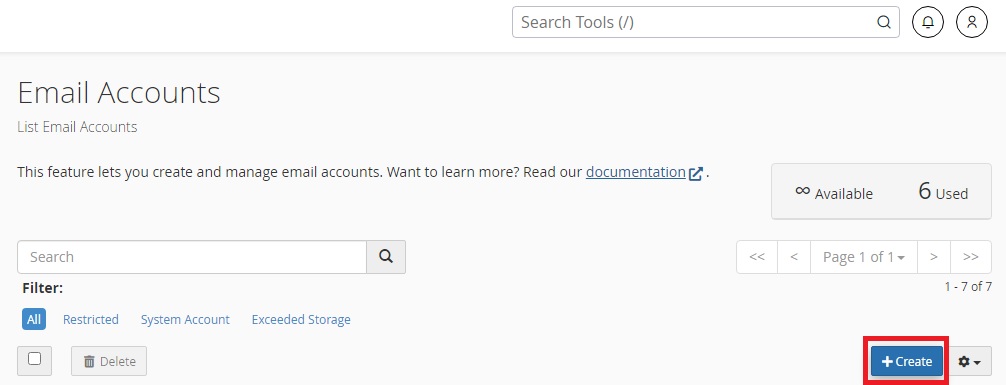 Setrahost Create Email Account