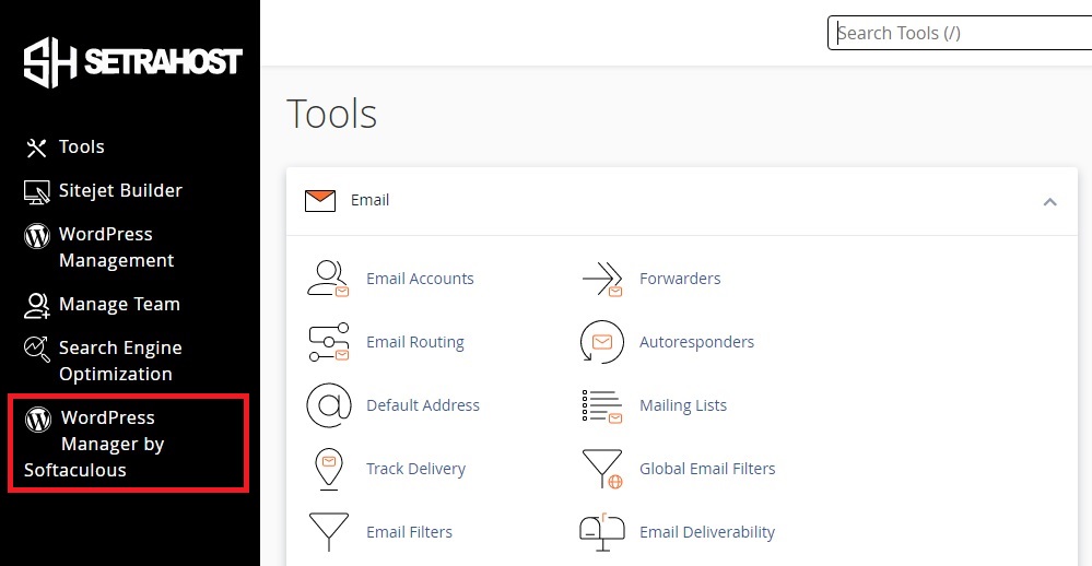 Setrahost WordPress Manager